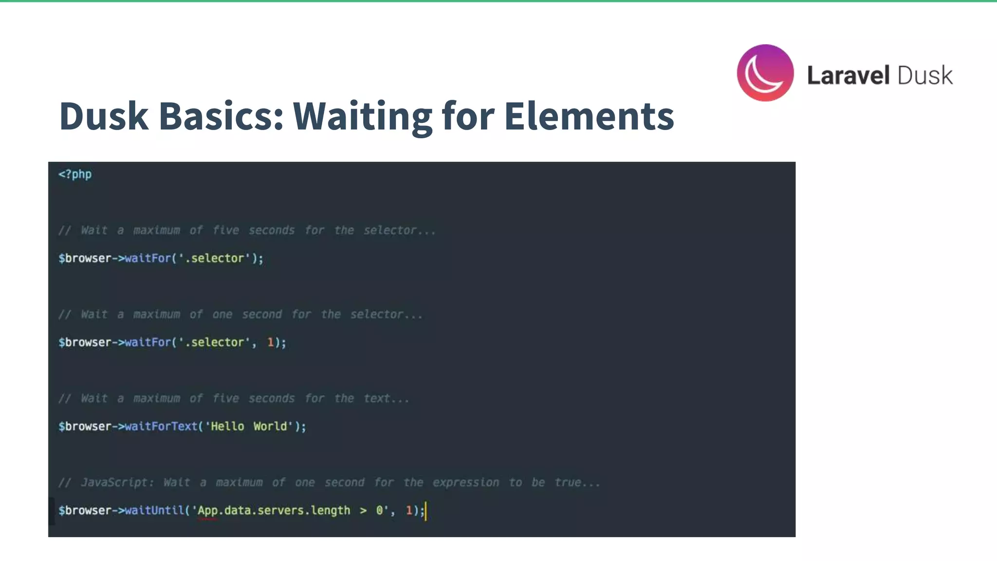 Dusk Basics: Waiting for Elements 
