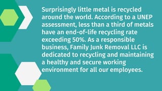 Surprisingly little metal is recycled
around the world. According to a UNEP
assessment, less than a third of metals
have a...