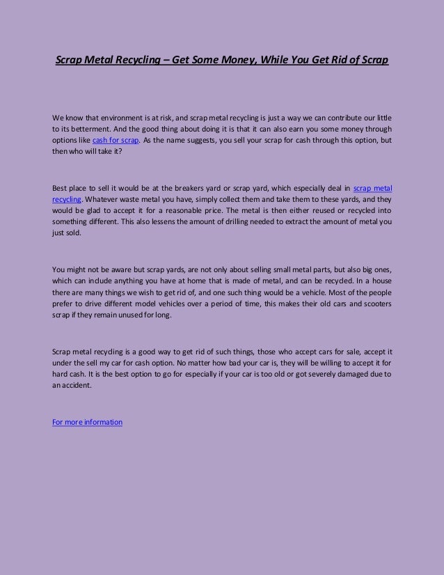 where can i sell my car for scrap metal