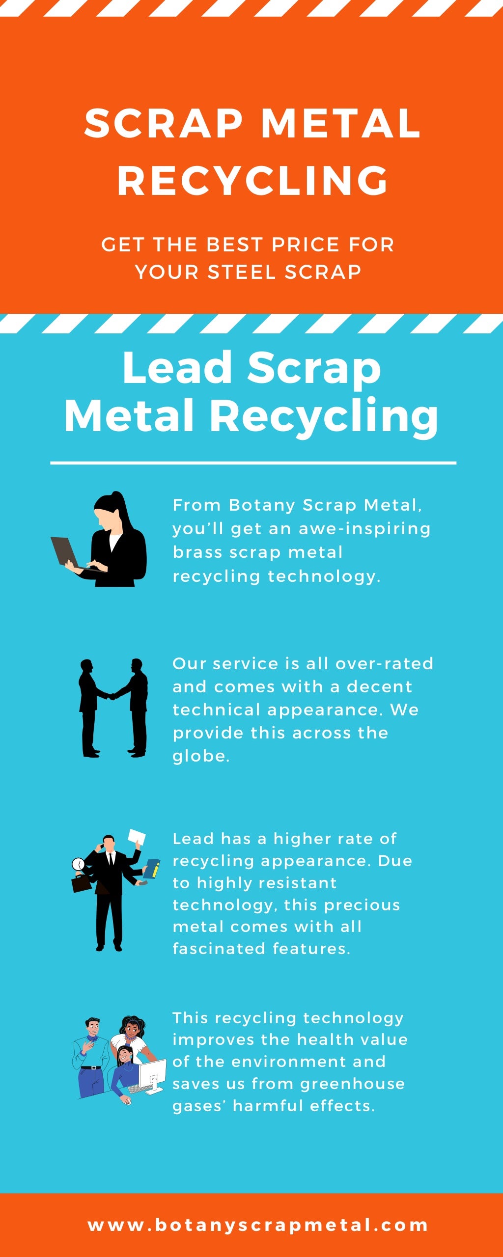 Scrap metal recycling infographics