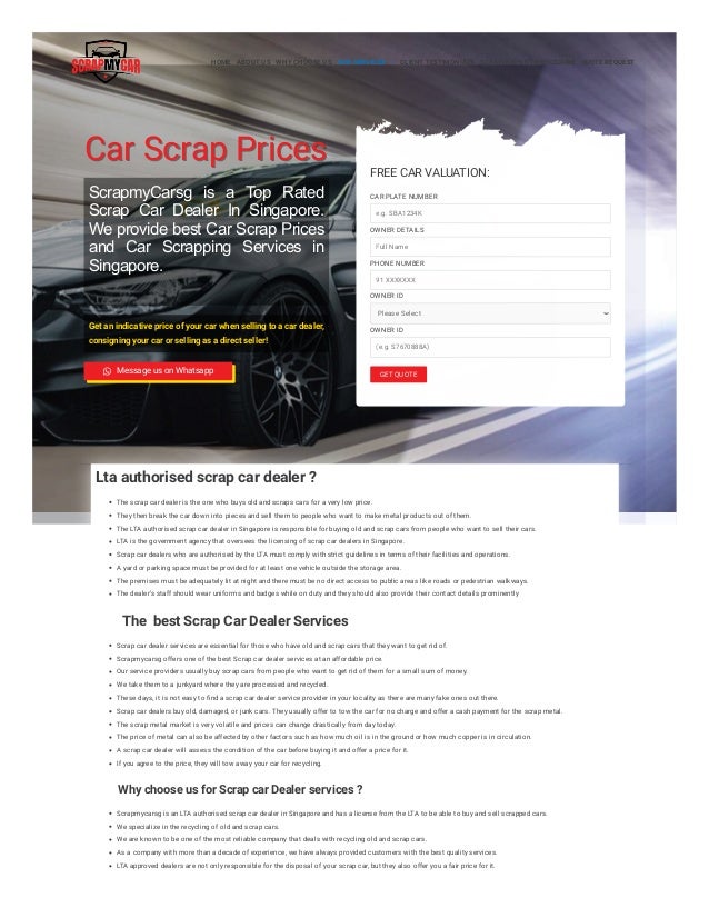 lta authorised scrap car dealer in singapore