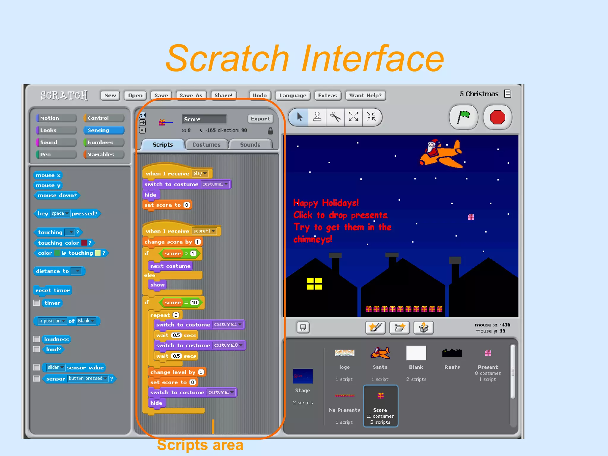 Scratch Interface Scripts area 
