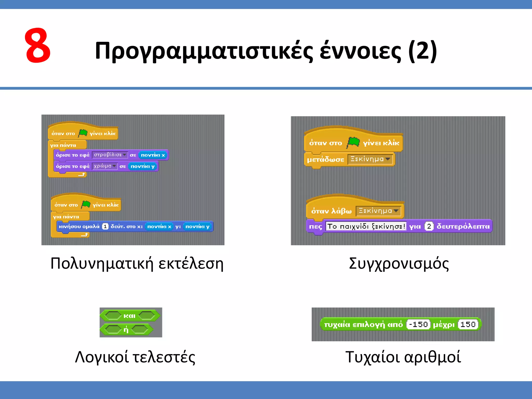 Προγραμματιςτικζσ ζννοιεσ (2)




Πολυνηματική εκτζλεςη     Συγχρονιςμόσ




  Λογικοί τελεςτζσ        Τυχαίοι αριθμοί
 