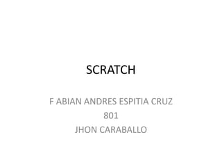 SCRATCH
F ABIAN ANDRES ESPITIA CRUZ
801
JHON CARABALLO
 