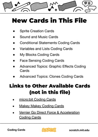 Interactive Coding Cards for Creative Scratch Projects and Games | PDF