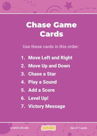 Scratch Coding Cards Pdf Printable Interactive Coding Cards for Creative Scratch Projects and Games | PDF