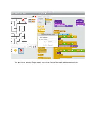 11. Voltando ao site, clique sobre seu nome de usuário e clique em Minhas criações.
 