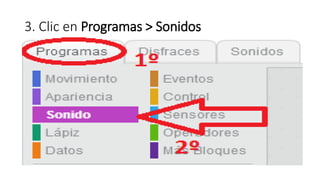 3. Clic en Programas > Sonidos
 