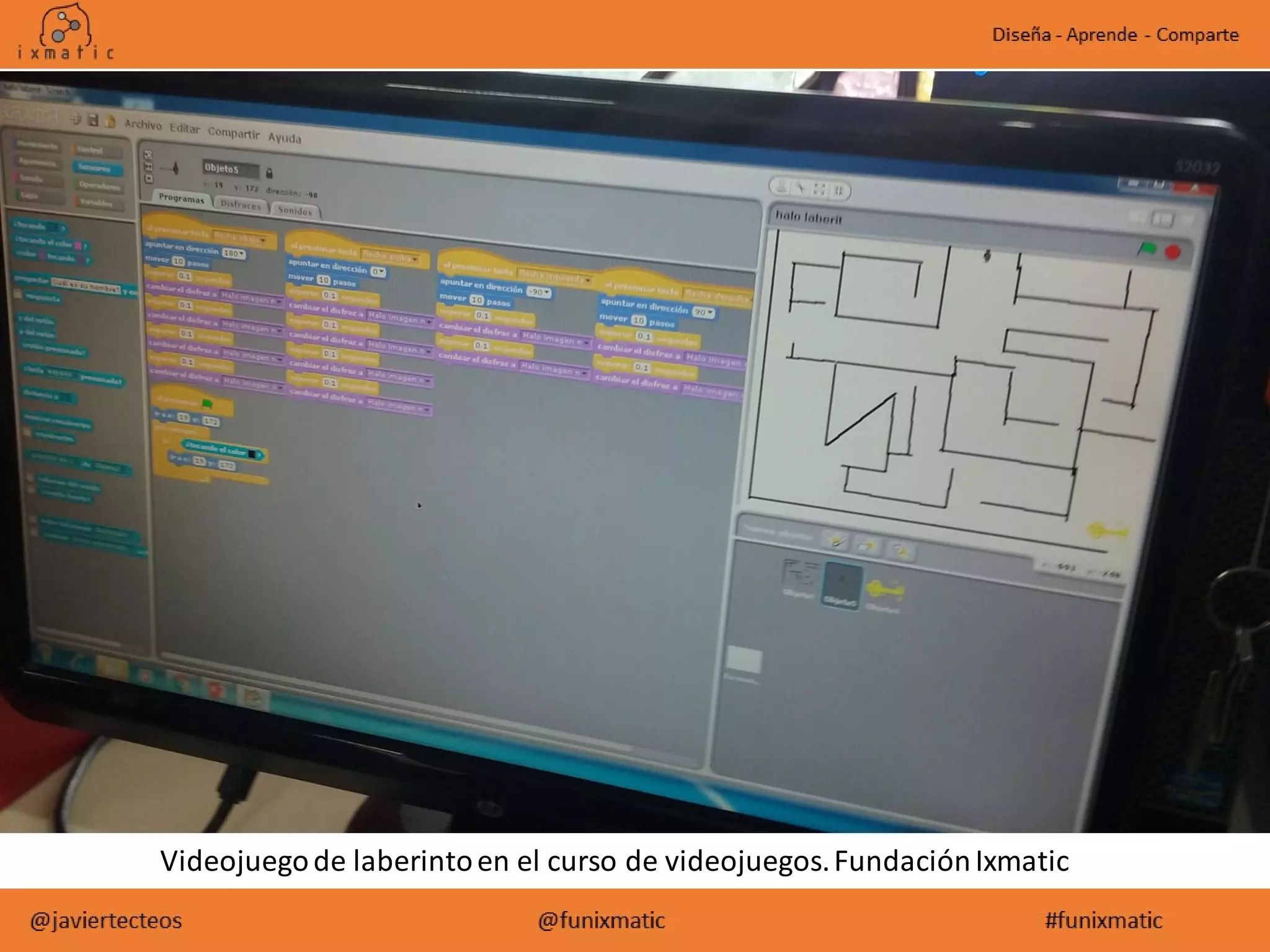Videojuegode laberintoen el curso de videojuegos.FundaciónIxmatic
 