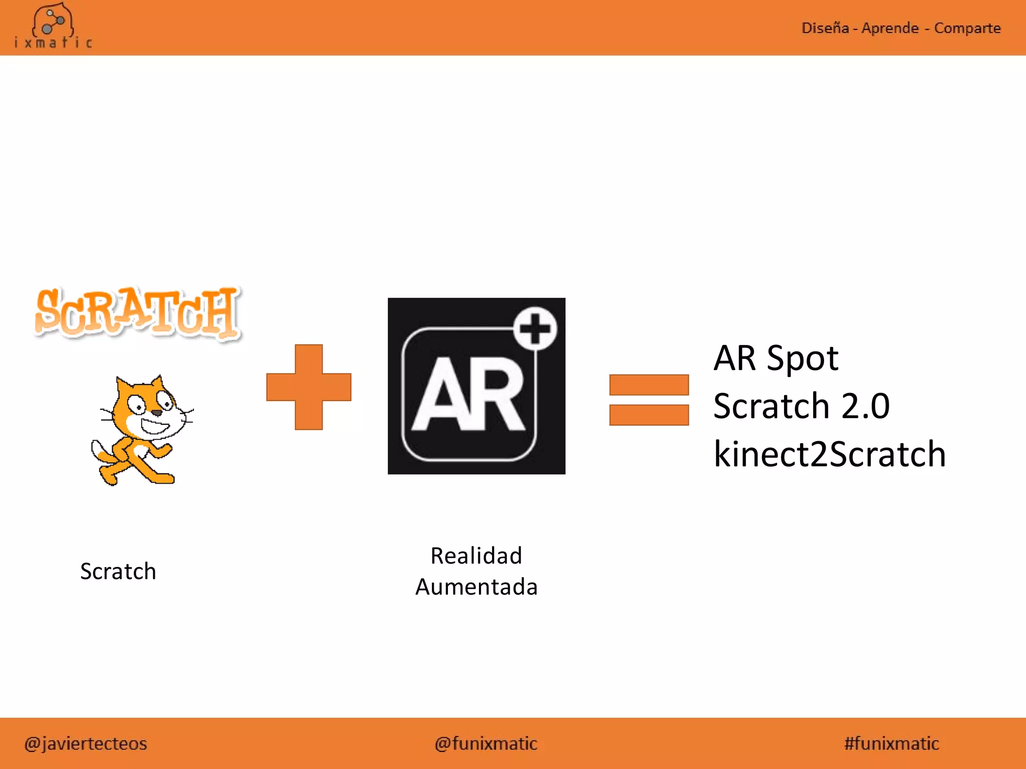 AR Spot
Scratch 2.0
kinect2Scratch
Scratch
Realidad
Aumentada
 