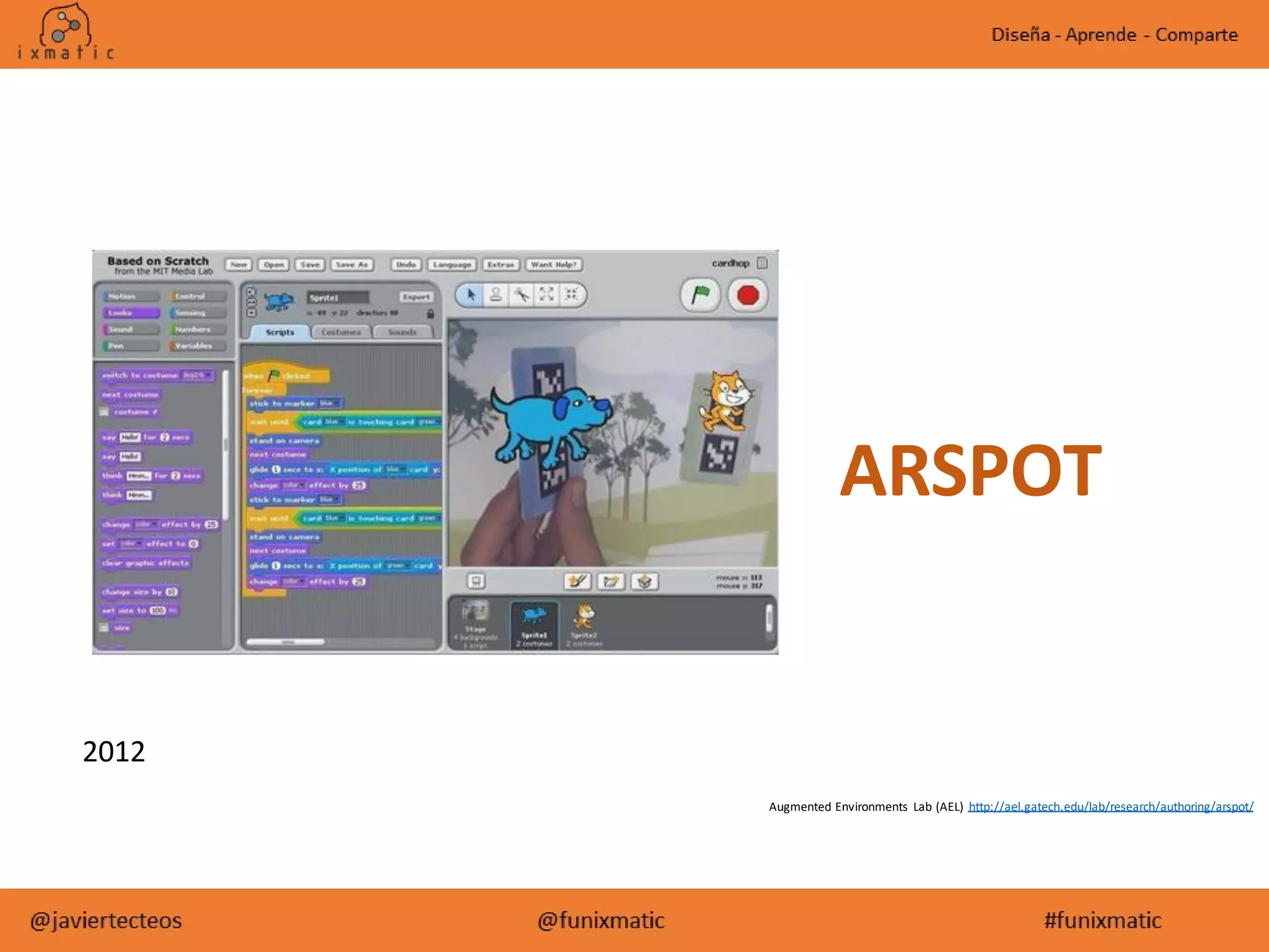 Augmented Environments Lab (AEL) http://ael.gatech.edu/lab/research/authoring/arspot/
ARSPOT
2012
 