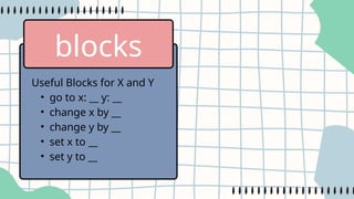 Scratch- Sprite Movements Use of X & Y Axis... | PPTX