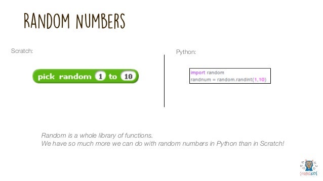 Looking at how Scratch and Python compare