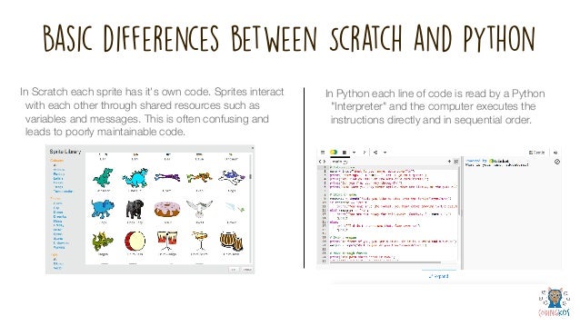 Looking at how Scratch and Python compare