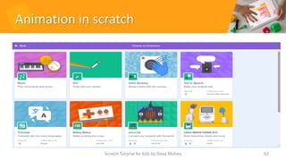 Animation in scratch
62
Scratch Tutorial for kids by Doaa Mohey
 