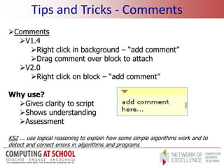 Scratch Comment Scratch for intermediates course | PPT