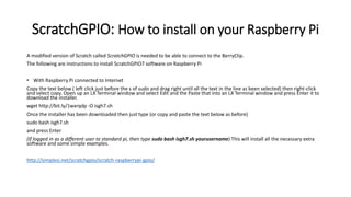 getting started with scratch on raspberry pi –... ScratchGPIO, Raspberry Pi & BerryClip | PPTX