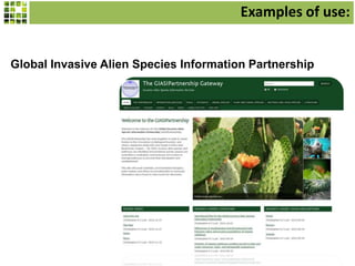 Examples of use:
Global Invasive Alien Species Information Partnership

 