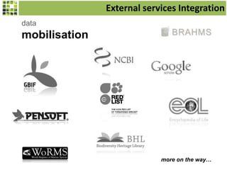 External services Integration
data

mobilisation

more on the way…

 