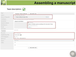 Assembling a manuscript
Taxon descriptions

 