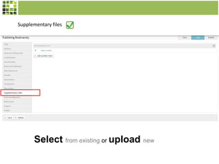 Supplementary files

Select from existing or upload new

 