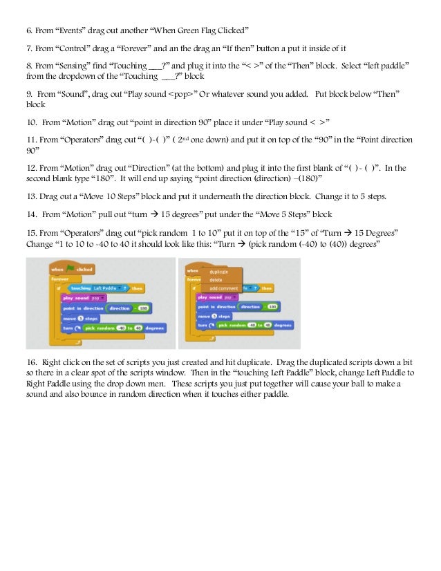 Instructions For Scratch Pong Game Adaptation To Use With Makey Makey