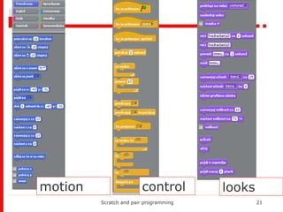 Scratch and pair programming motion control   looks 