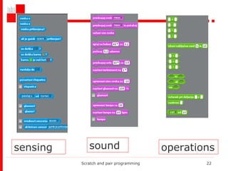 Scratch and pair programming sensing sound operations 