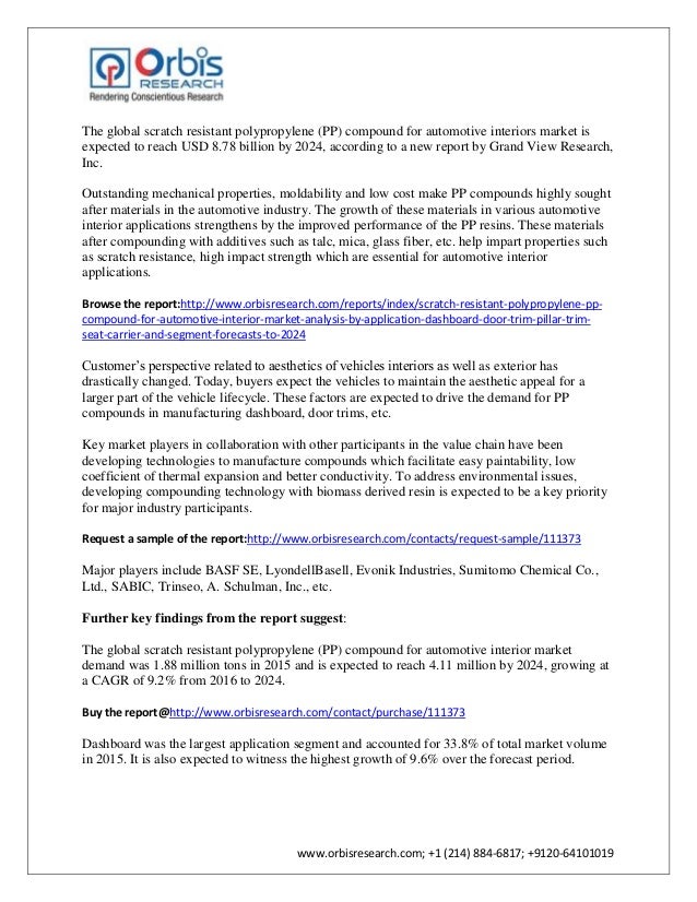 Scratch resistant polypropylene compound for automotive interior market