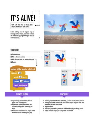 Scratch worksheets compilation activities | PDF