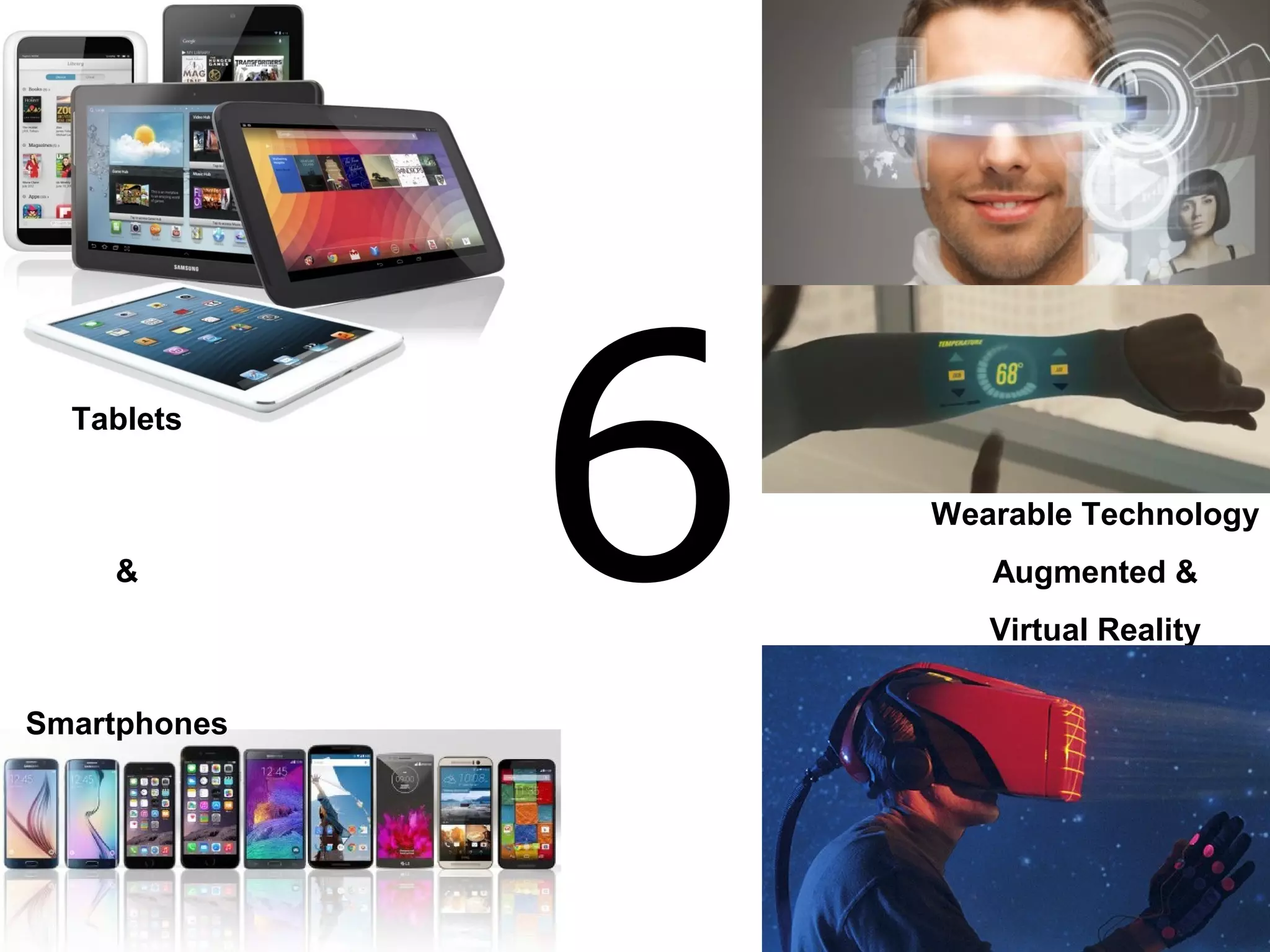 6Tablets
&
Smartphones
Wearable Technology
Augmented &
Virtual Reality
 