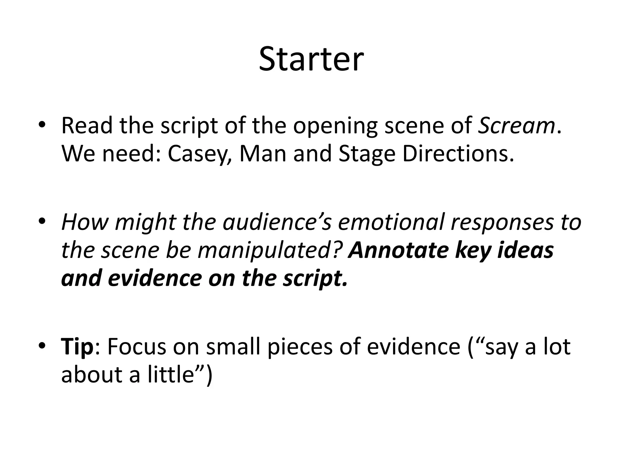 Scream intro and script analysis vs robin wood repression theory (obs ...