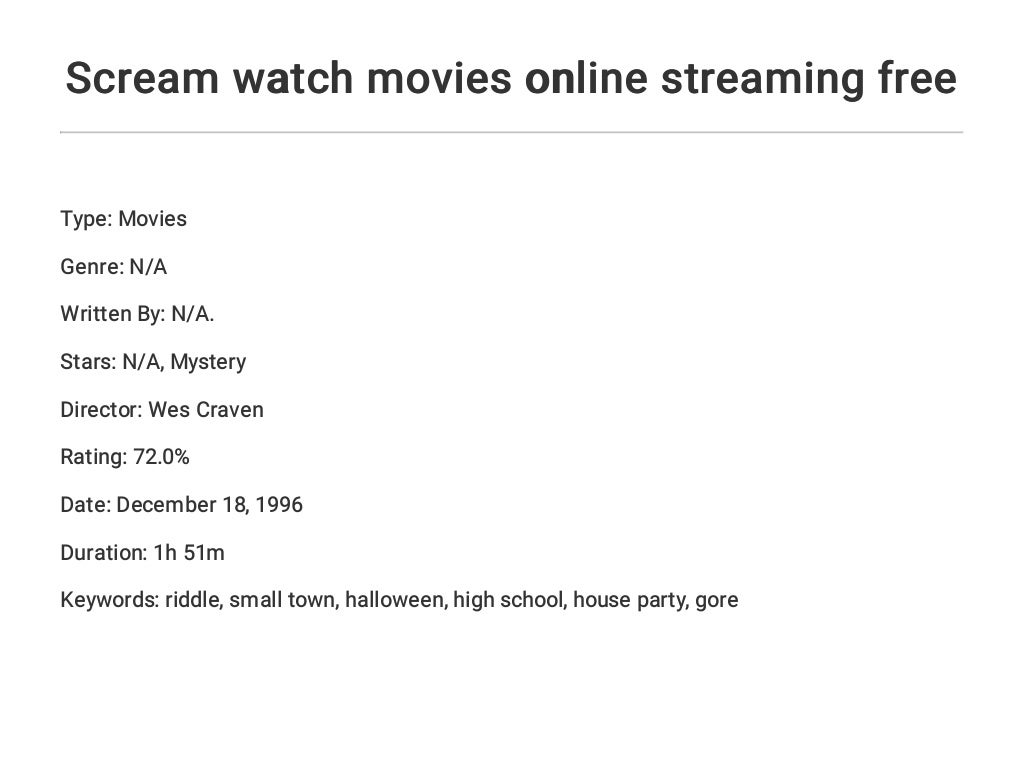 Scream watch movies online streaming free