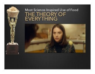 Most Science-Inspired Use of Food
THE THEORY OF
EVERYTHING
 