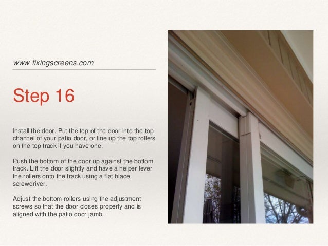Do It Yourself Sliding Screen Door Kit Instructions