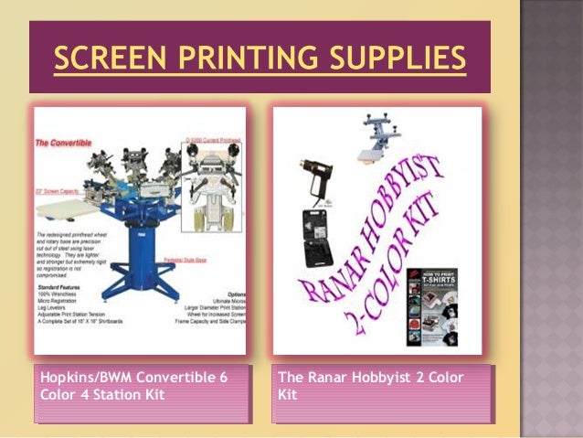 screen printing supplies list