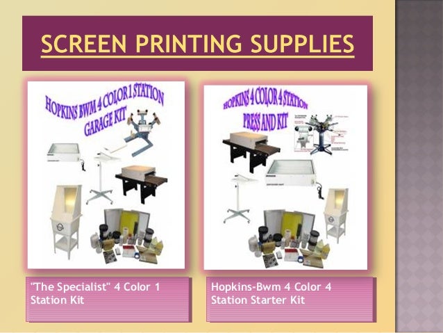 screen printing supplies list