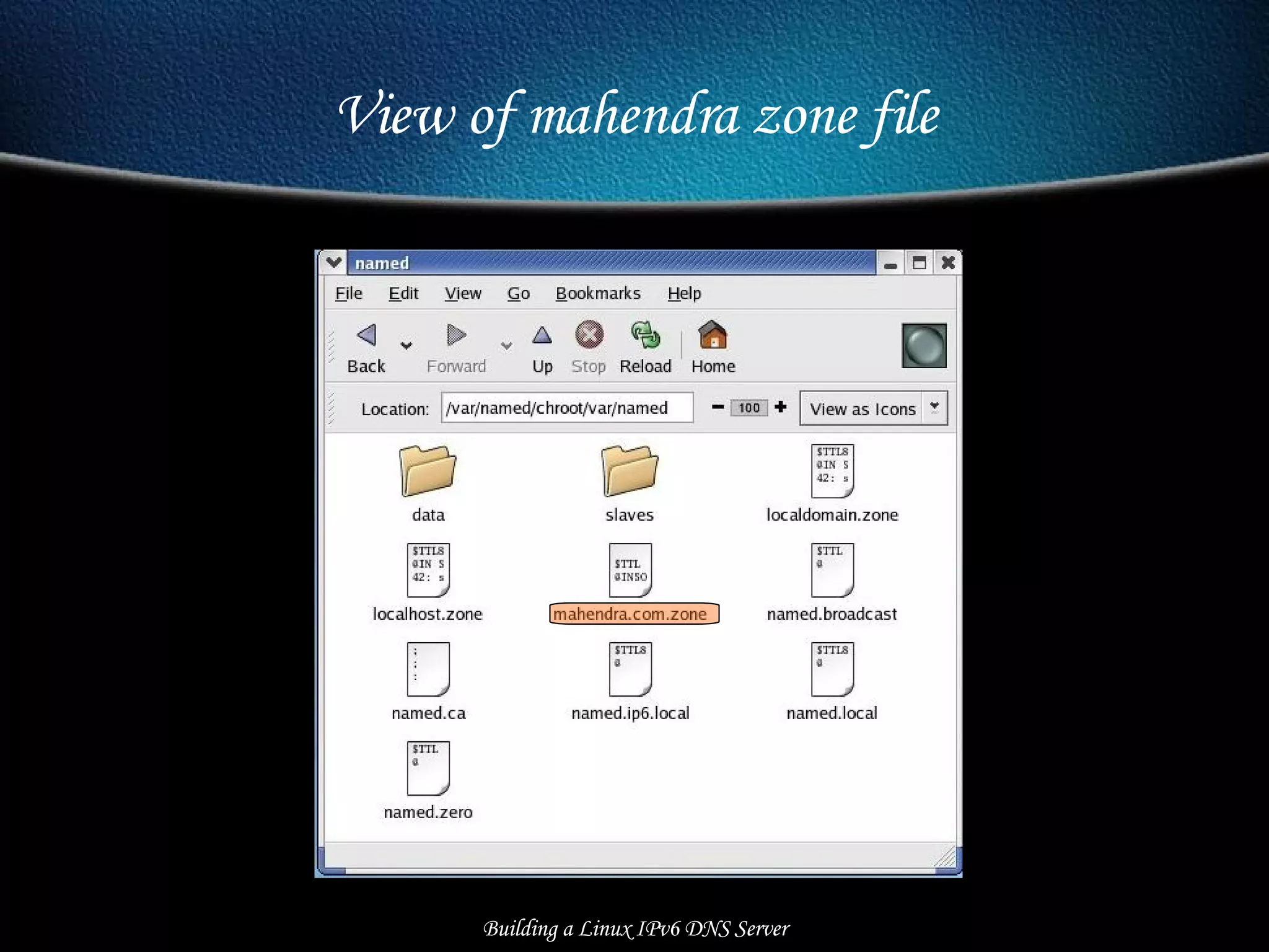 View of mahendra zone file Building a Linux IPv6 DNS Server 
