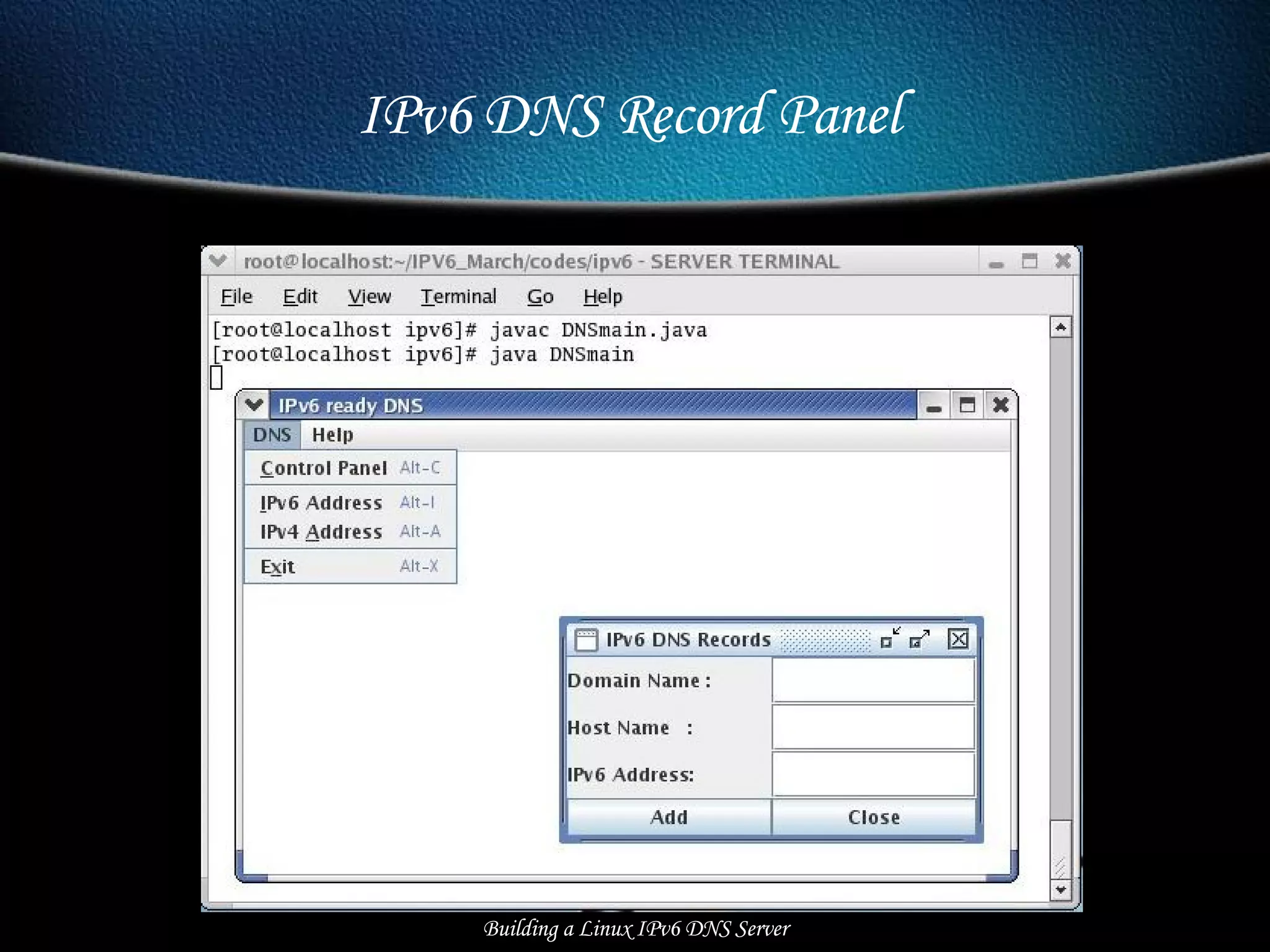 IPv6 DNS Record Panel  Building a Linux IPv6 DNS Server 