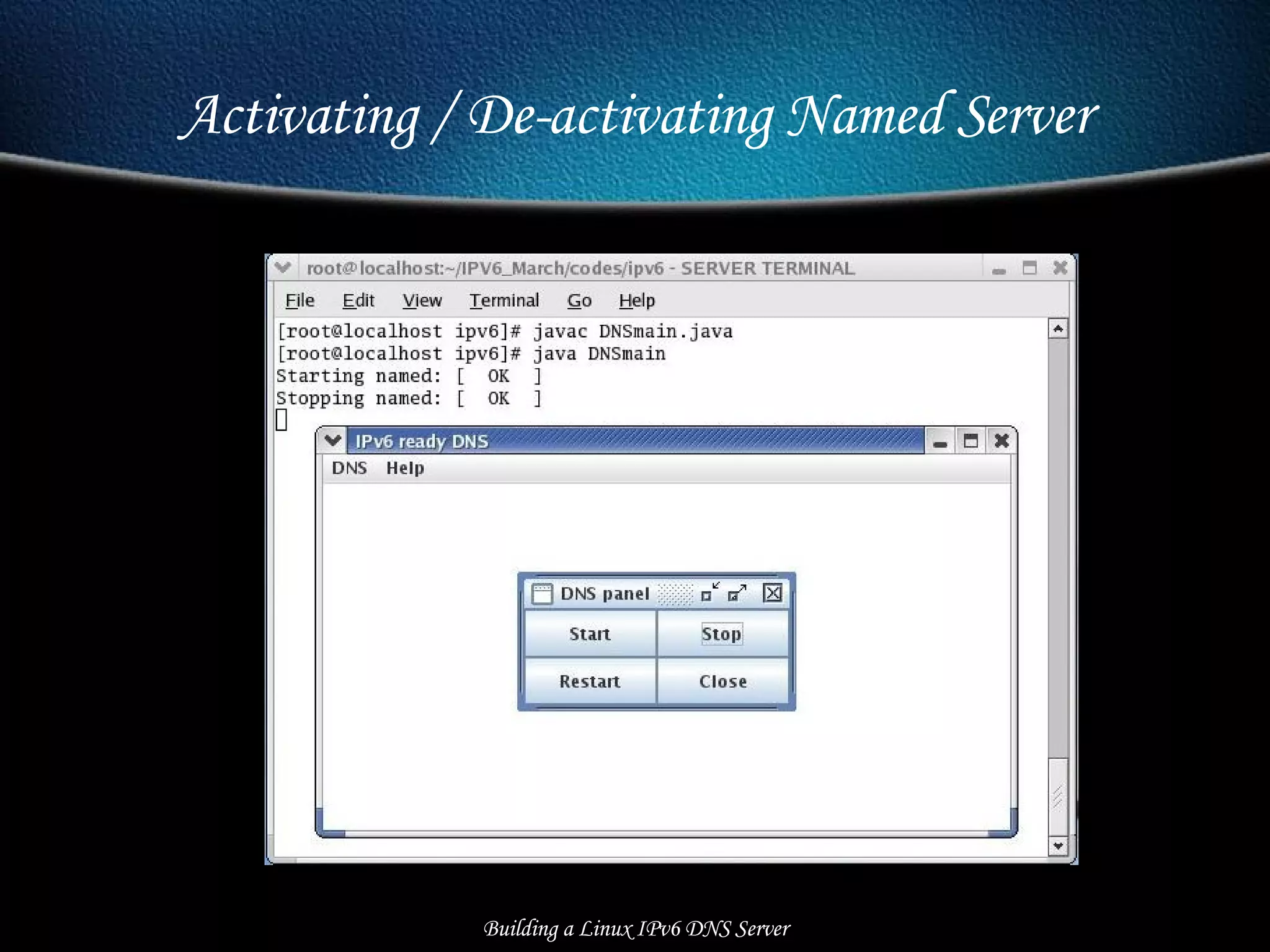 Activating / De-activating Named Server Building a Linux IPv6 DNS Server 