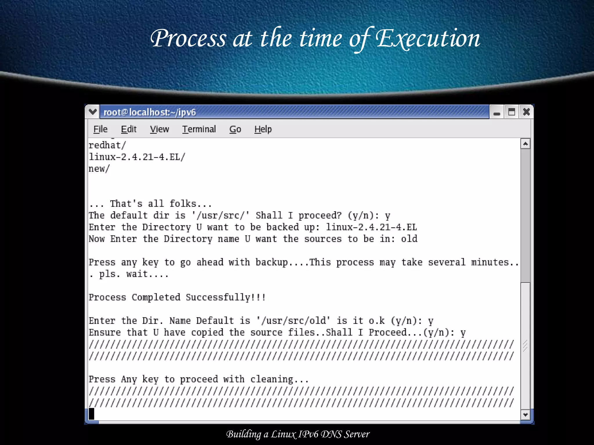 Building a Linux IPv6 DNS Server Process at the time of Execution  