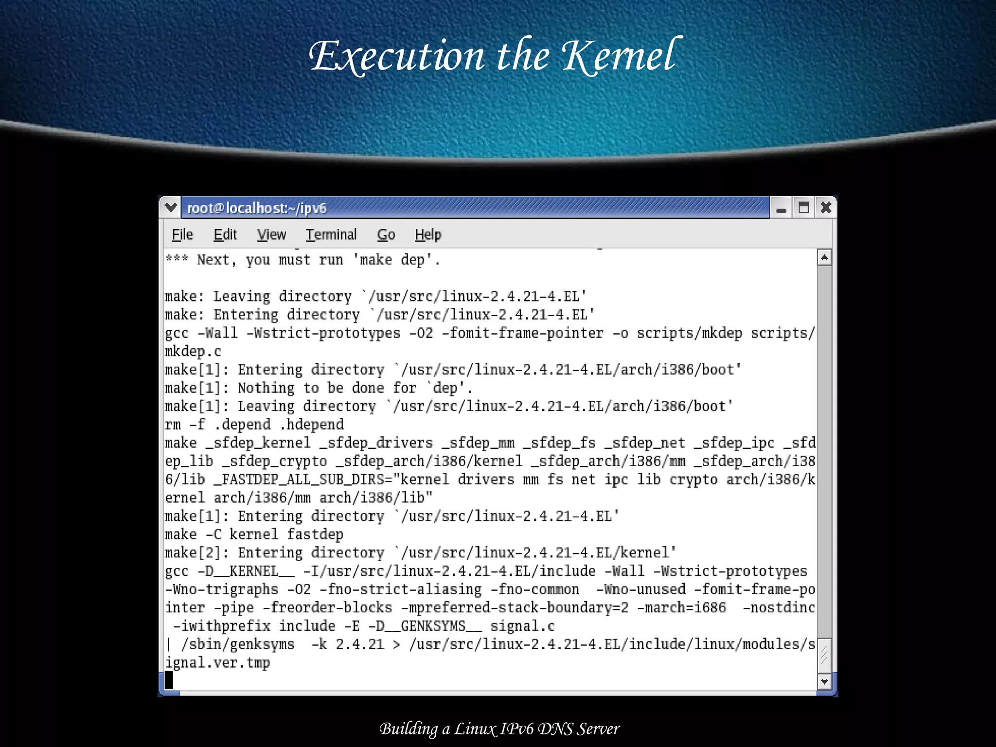 Building a Linux IPv6 DNS Server Execution the Kernel  