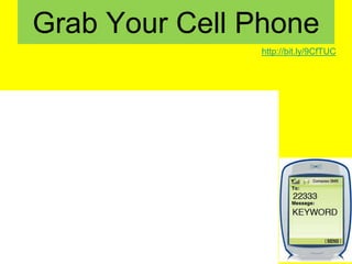 Grab Your Cell Phonehttp://bit.ly/9CfTUCDon’t forget: You can copy-paste this slide into other presentations, and move or resize the poll.