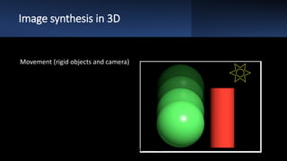 Image synthesis in 3D
Movement (rigid objects and camera)
 