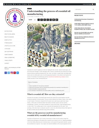 Understanding the process of essential oil manufacturing | PDF