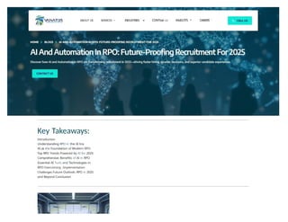 AI and Automation in RPO: Transforming the Future of Recruitment | PPTX