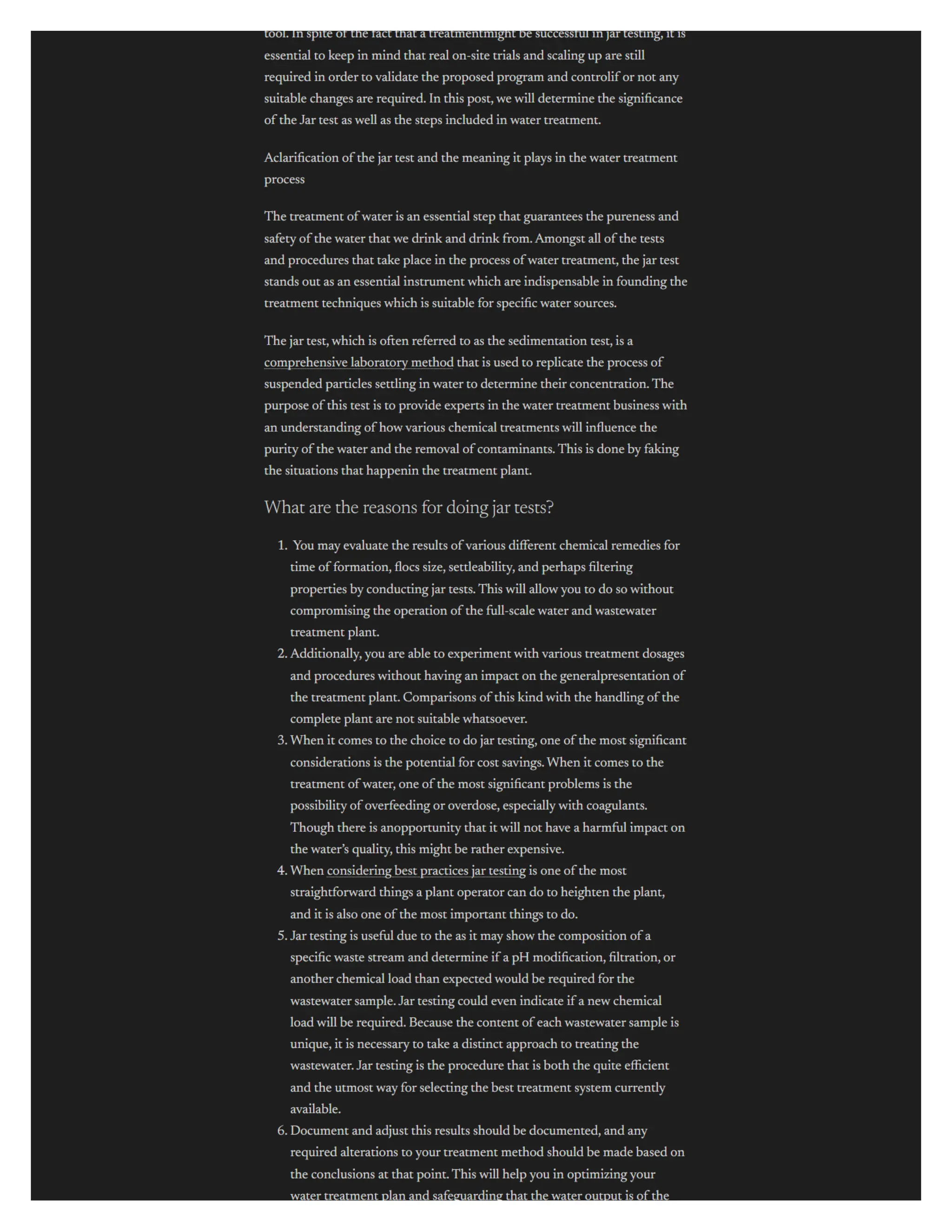 Significance and the Steps Involved In the Jar Testing | PDF