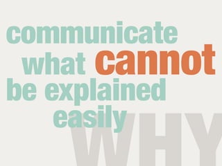communicate
 what cannot
be explained
    easily
 