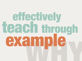 effectively
teach through
example
 