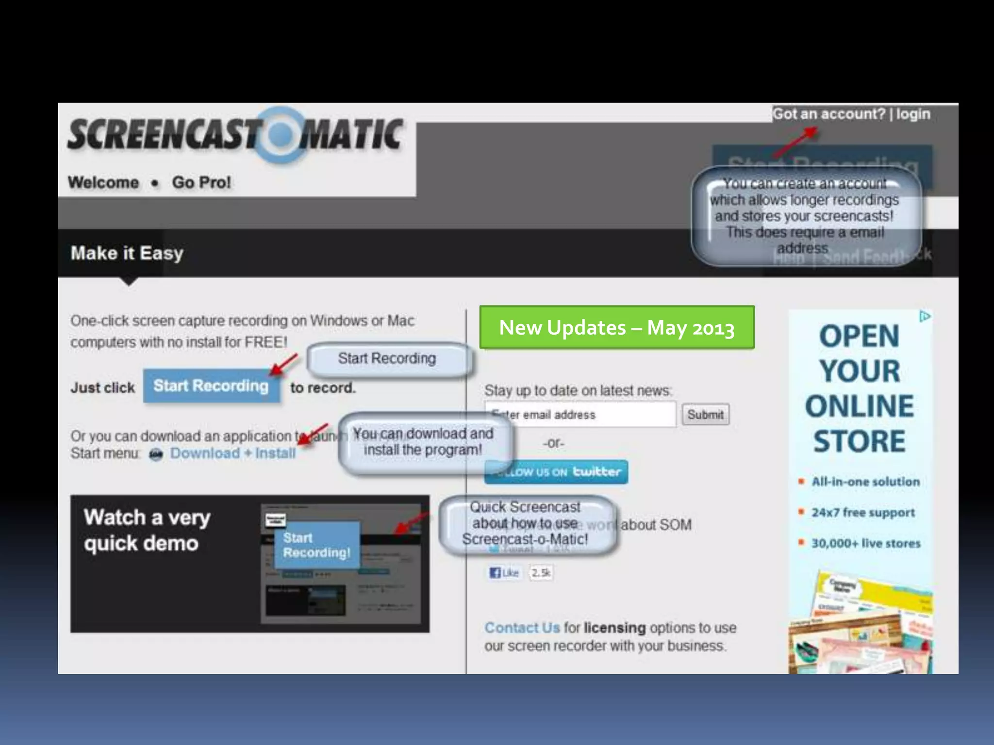 New Updates – May 2013
 